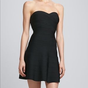 Herve Leger Flared Sweetheart Bandage Dress